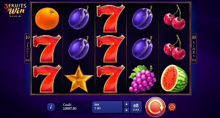 3 Fruits Win: 10 Lines Adjacent uk slot game