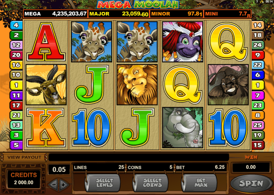 Mega Moolah uk slot game